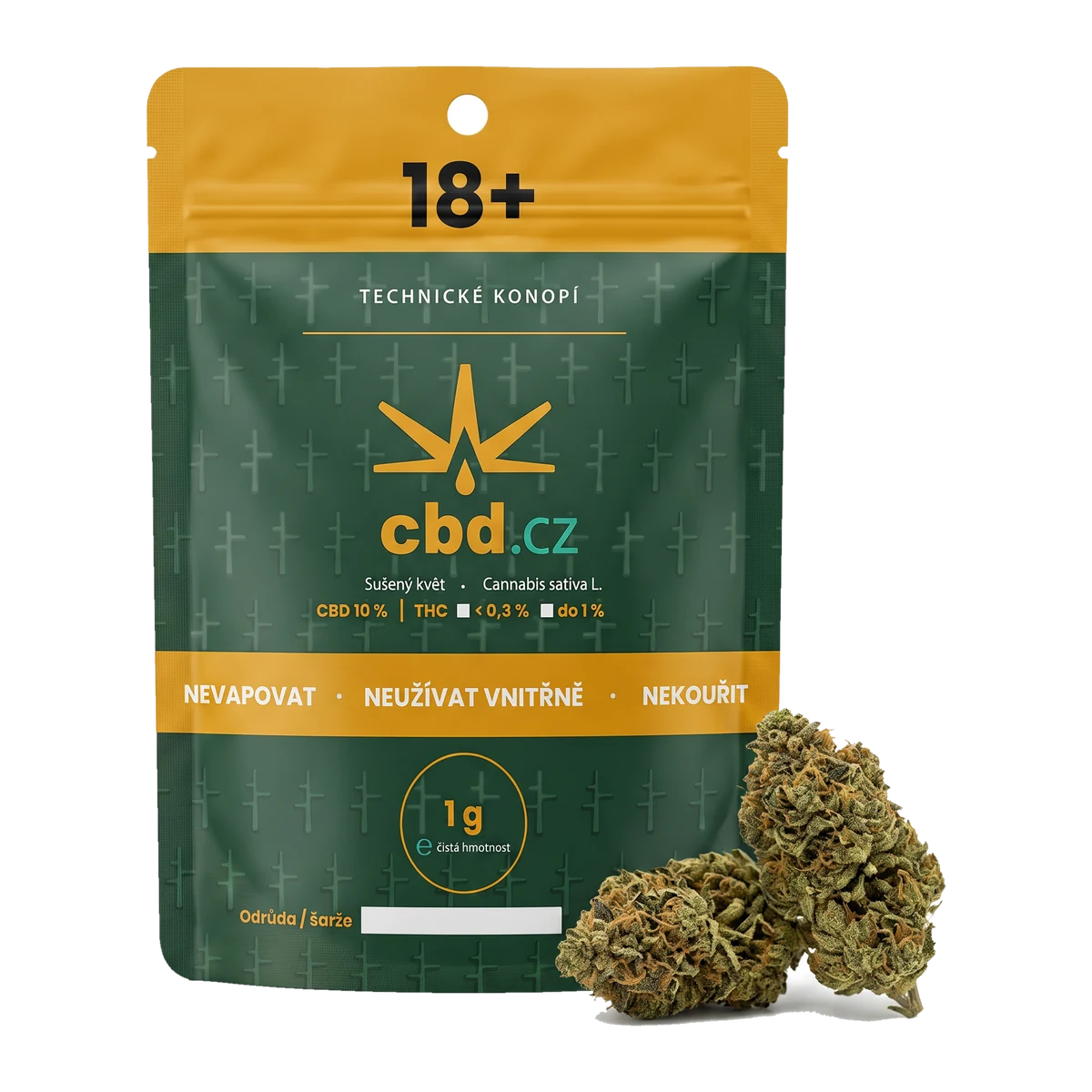 AK-47 – CBD květy greenhouse – 1g sáček, zelený horní pruh